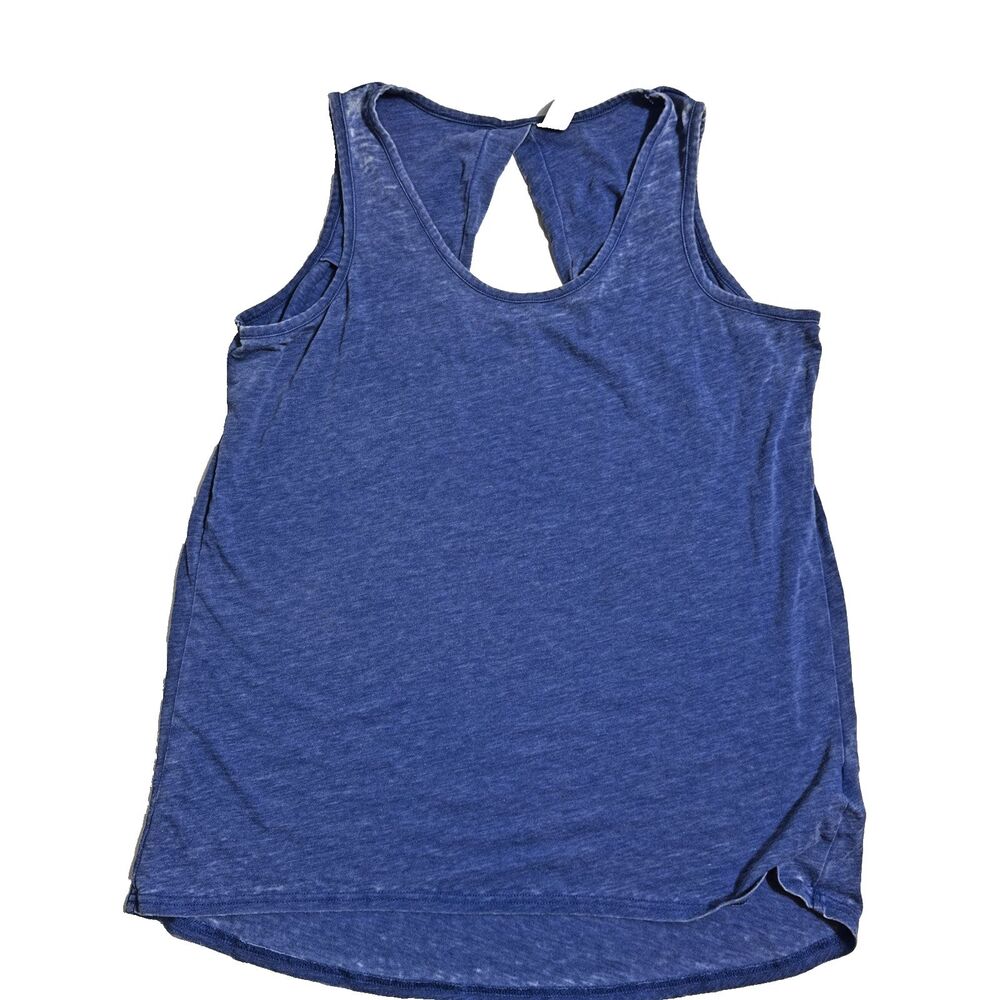 Green Tea Keyhole Tank Top Women’s L Blue Distressed Shirt Top Faded Fashion